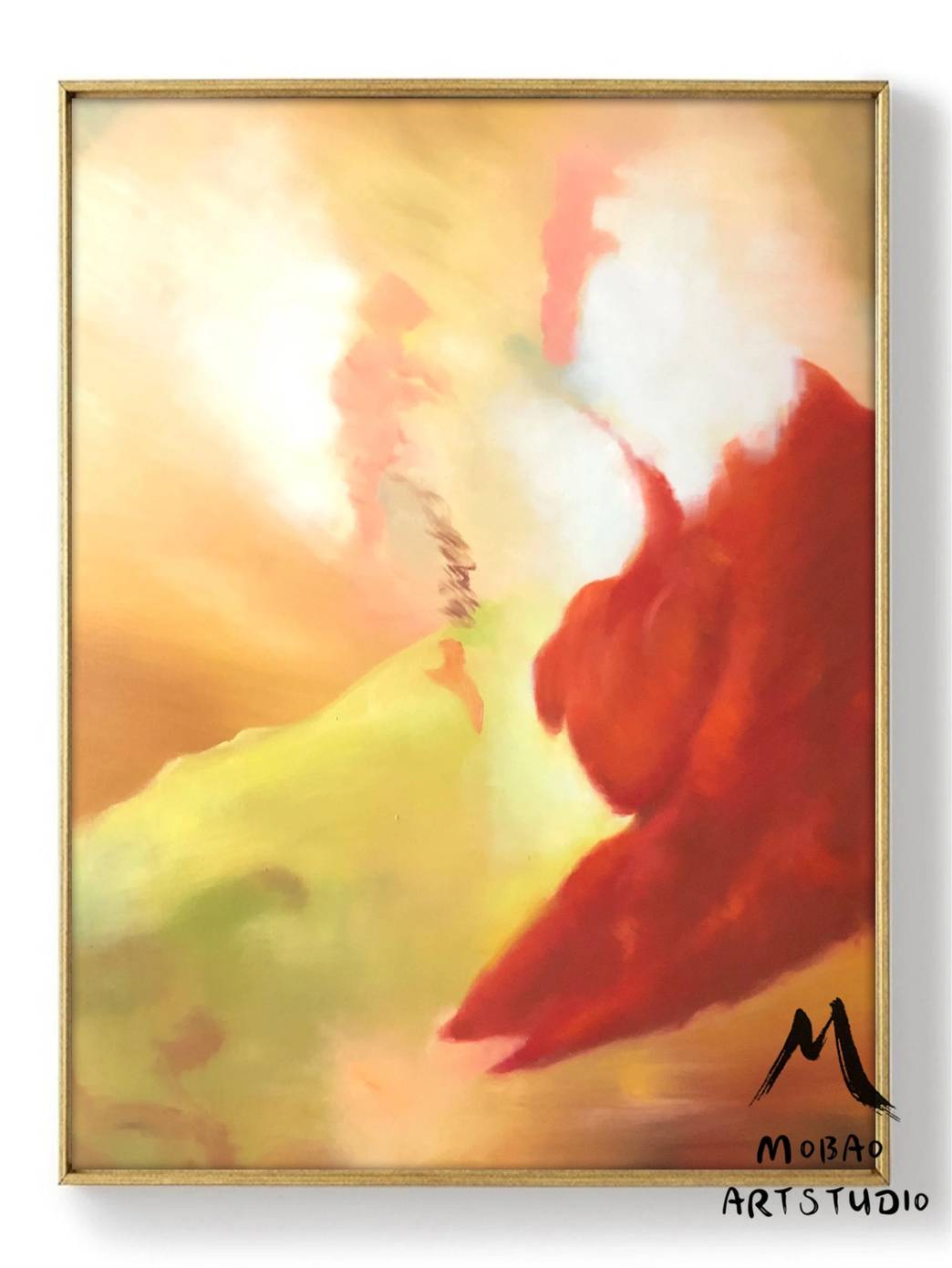Red Modern Abstract Canvas Artwork 36GWK wall art